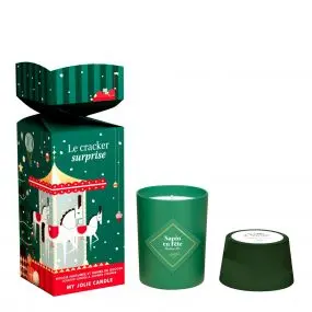 Cracker Merveilleux Sapin en Fête Bougie Parfumée & Bombe de Douche 