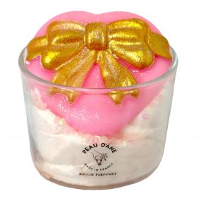 Bougie Cœur Cadeau Bougie Parfumée Fleur de Coton