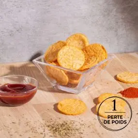 Chips protéinées barbecue  Riche en protéines et pauvre en glucides Boîte de 3 sachets