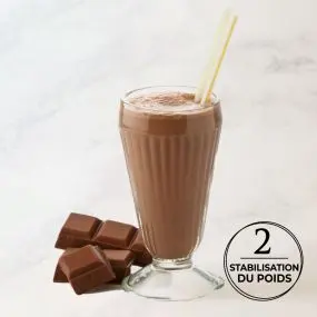 Milk-shake chocolat substitut de repas  Riche en protéines et en fibres Boîte de 7 sachets