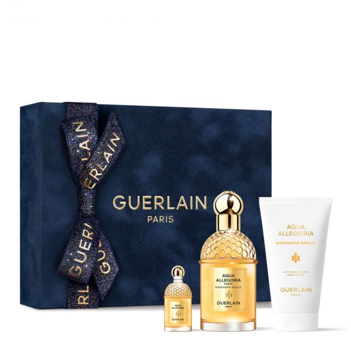 Coffret Aqua Allegoria Forte Mandarine Basilic Eau de Parfum 75ml, Lait Corps & Miniature  - Guerlain - Parfum - Visuel 1