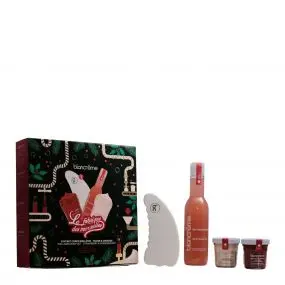 Coffret Corps Fraise & Grenade Gel Douche, Gommage Corps, Crème Corps & Gua Sha 
