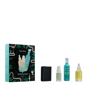 Coffret Homme Blue Lagoon Savon, Granité de Douche, Huile à Barbe & Fluide de Jour 