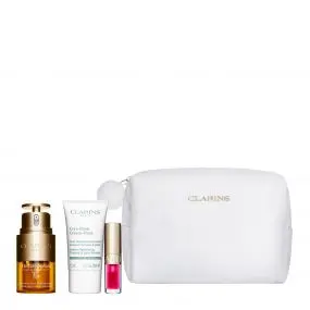 Coffret Double Serum Eye Sérum Yeux, Masque Visage, Huile à Lèvres & Trousse 