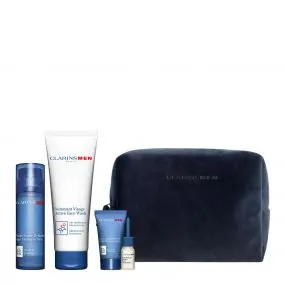 Coffret ClarinsMen Baume Visage, Nettoyant Visage, Soin Rasage & Trousse 