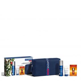 Coffret Essentiels Anti-Âge ClarinsMen Soin, Nettoyant et Sérum Visage & Trousse 