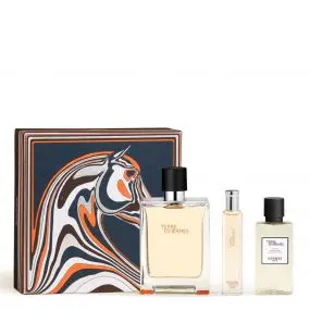 Coffret Terre d'Hermès Eau de Toilette 100ml, Lotion Après-Rasage & Format Voyage 