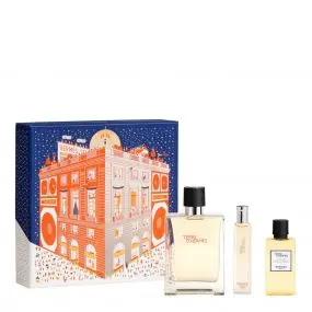 Coffret Terre d'Hermès Eau de Toilette 100ml, Gel Douche & Format Voyage 