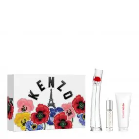 Coffret Flower by Kenzo Eau de Parfum 50ml, Lait Corps & Vaporisateur de Voyage 