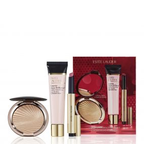 Coffret Éclat & Lumière Base de Teint, Enlumineur & Rouge à Lèvres 