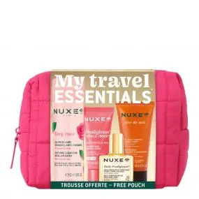Trousse Mes Essentiels Voyage Eau Micellaire, Gel-Crème Visage, Gel Lavant Surgras & Huile Sèche Multi-Fonctions 