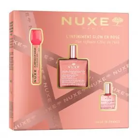 Coffret L'Infiniment Glow en Rose 2 Huiles Sèches Multi-Fonctions & Sérum Lèvres Repulpant 