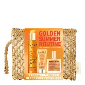 Trousse Ma Routine Dorée de l'Été Huile Solaire Or SPF30, Fluide Solaire SPF30 & Huile Prodigieuse Or 