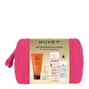 Trousse Mes Indispensables Voyage Eau Micellaire, Gel Lavant, Crème 3-en-1 & Huile Sèche 