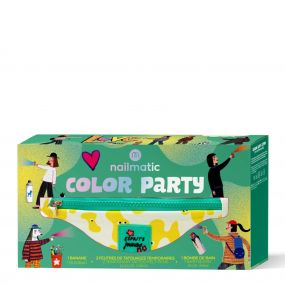 Coffret Color Party Sac Banane, 2 Feutres de Tatouages Temporaires & Bombe de Bain 