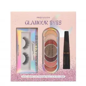 Coffret Glamour Eyes Kit Faux Cils, Palette Fards à Paupières & Eyeliner 