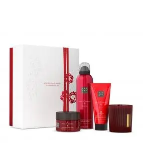 Coffret The Ritual of Ayurveda Mousse de Douche, Crème et Gommage Corps & Bougie 