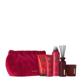 Trousse The Ritual of Ayurveda Mousse de Douche, Crème Corps, Baume Mains, Bougie & Bâtonnets Parfumés 