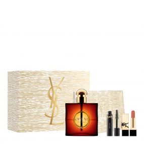 Coffret Opium Eau de Parfum 90ml, Mascara, Rouge à Lèvres & Pochette 