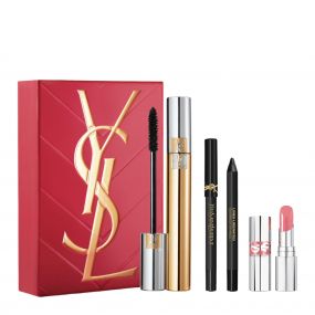 Coffret Mascara Volume Effet Faux Cils Mascara, Crayon Yeux & Rouge à Lèvres 