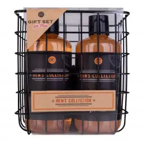 Panier Men's Collection Gel Douche, Shampooing, Brosse à Ongles & Fleur de Massage 