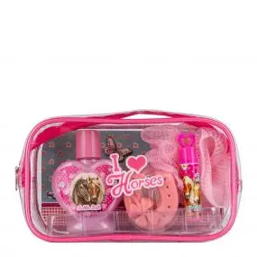Trousse I Love Horses Gel Douche et Bain, Savon, Baume à Lèvres & Fleur de Douche 