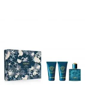 Coffret Eros Eau de Toilette 50ml, Gel Douche & Baume Après-Rasage 