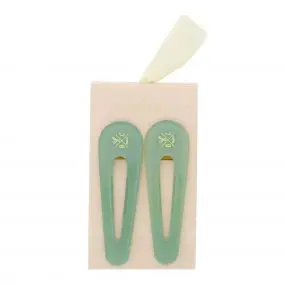 Barrettes Vert d'eau  2 Barrettes à cheveux 