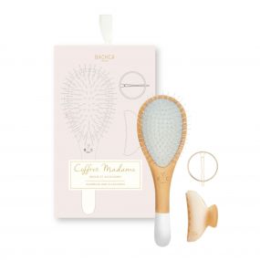 Coffret Madame Brosse Nylon, Barrette Ronde Dorée & Pince Ivoire 
