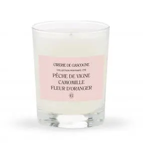 Bougie Parfumée Pêche de Vigne - Camomille -Fleur d'oranger Bougie Parfumée  180gr 