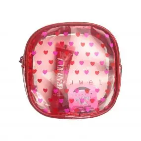 Trousse RED LOVE Exfoliant lèvres & Lip Gloss - Parfum fraise Soin lèvres  Pot 12gTube 15ml