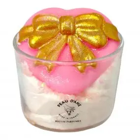 Bougie Cœur Cadeau Bougie Parfumée Fleur de Coton