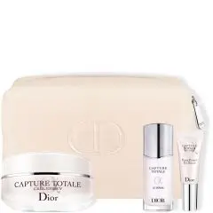 Coffret Capture Totale Trousse, Crème Fermeté, Sérum Visage & Sérum Contour des Yeux 