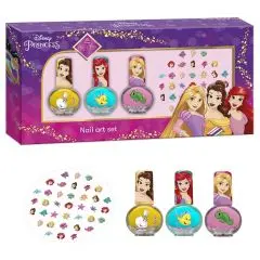 Coffret Princesses Coffret 3 Vernis & Autocollants pour Ongles 