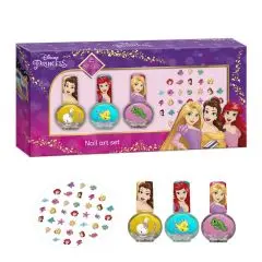 Coffret Princesses Coffret 3 Vernis & Autocollants pour Ongles 