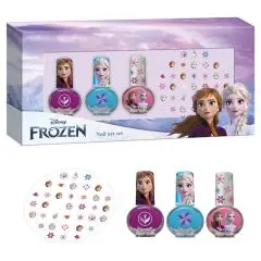 Coffret Reine des Neiges Coffret 3 Vernis & Autocollants pour Ongles 