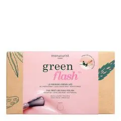 Coffret Routine Complète - Green Flash Base, Top Coat, Vernis, Eau Dissolvante, Lampe Led & Pinces  Hortencia