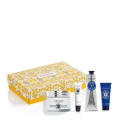 Coffret Karité Crème Visage, Crème Ultra Riche, Crème Mains & Baume à Lèvres 