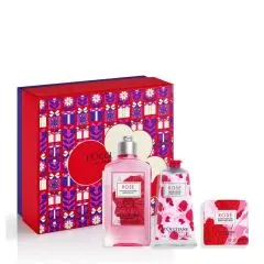 Coffret Rose Gel Douche, Crème Mains & Savon 