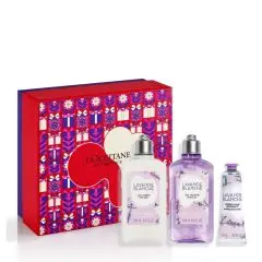Coffret Lavande Blanche Gel Douche, Lait Corps & Crème Mains 