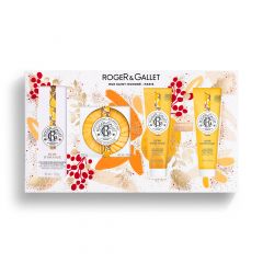 Coffret Grand Rituel Parfumé Bois d'Orange Eau Parfumée Bienfaisante, Savon, Gel Douche & Lait Corps 