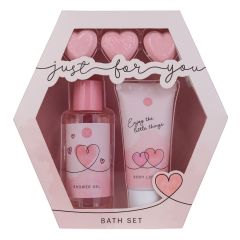 Coffret Just For You Gel douche, lotion corps & coeurs effervescents 