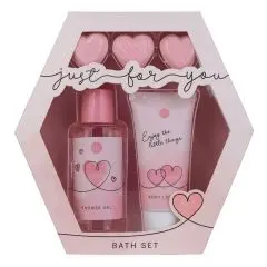 Coffret Just For You Gel douche, lotion corps & coeurs effervescents 
