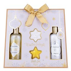 Coffret Starry Winter Gel Douche, Lait Corps & Bombes de Bain Effervescentes 