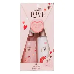 Coffret With Love Gel douche, lotion corps, fleur de massage 