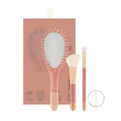 Coffret Les essentiels Terracotta Brosse nylon + pinceau blush + pinceau paupières biseauté + barrette ronde  + pochette coton Coffret