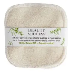 Carrés Démaquillants Réutilisables Coton Bio Kit de 7 