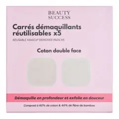 Accessoires Visage Kit de 5 Cotons Démaquillants Réutilisables 
