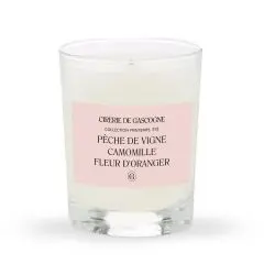 Bougie Parfumée Pêche de Vigne - Camomille -Fleur d'oranger Bougie Parfumée  180gr 