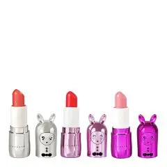 Coffret Trio Edition Limitée Métal - Rose & Argent 3 Baumes Baumes à Lèvres Hydratants Métallisés Naturels  Sticks 3g 